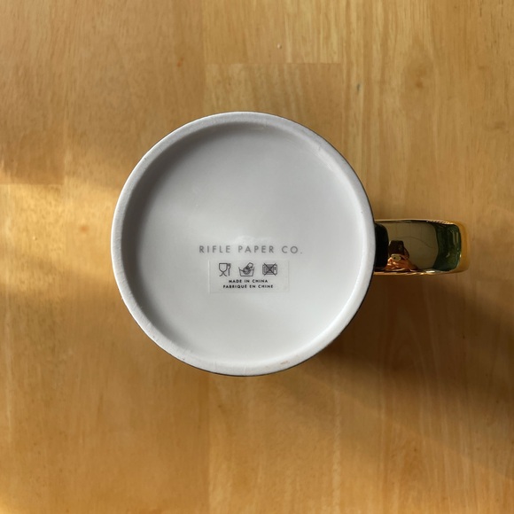 Riffle Paper Company Blue Peacock Porcelain Mug with Gold Handle 16oz - Picture 5 of 8